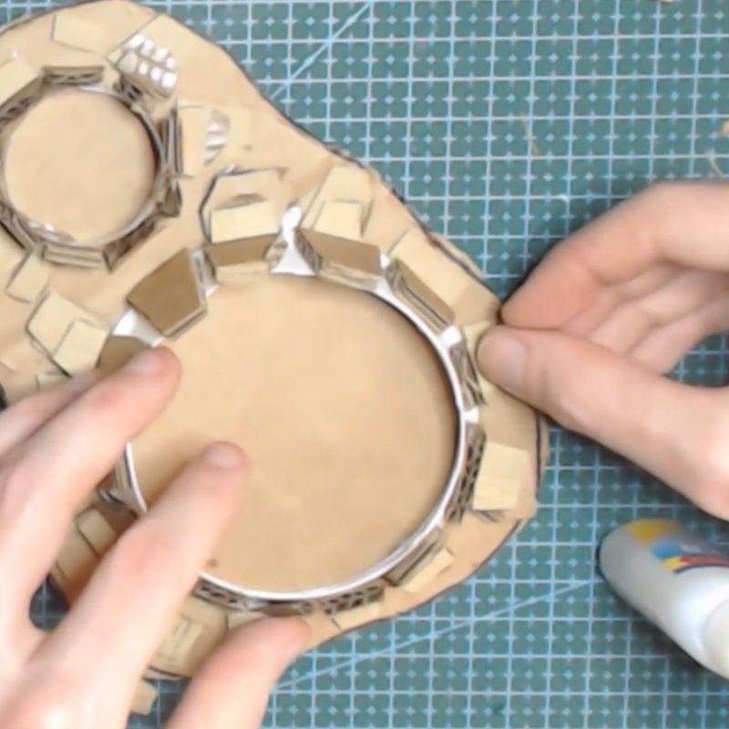 Glue chunks to base