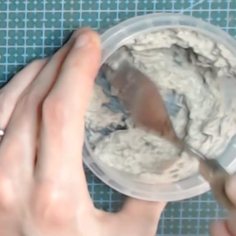 Plaster, water & tissue mix